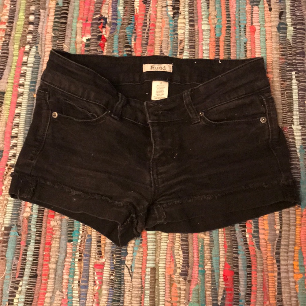 Black jean shorts